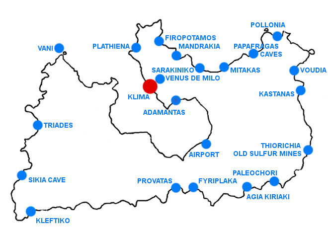 Mapka Klima - ostrov Milos